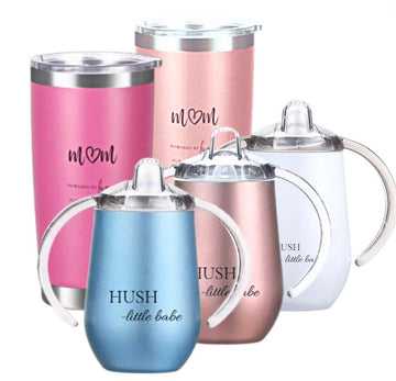 Stainless steel tumblers & sippy cups with vacuum insulation technology